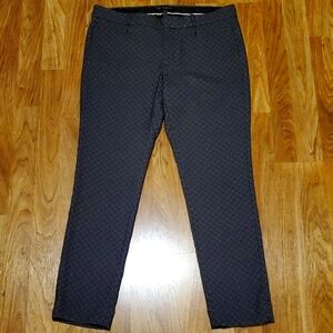 Banana Republic Sloan Slim Ankle Pant Geo Print Black Tan Womens Size 8